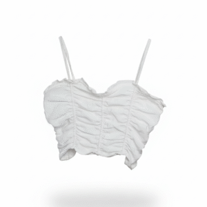 Codigo-10  Puntos 25 Top Crop Blanco Fruncido Estilo Corset - ¡Envío GRATIS! TALLA S