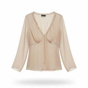 Codigo-7  Puntos 35 Blusa Elegante Gasa Nude Talla M - ¡Envío GRATIS!