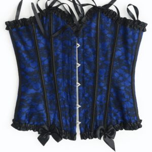 Codigo-5  Puntos 40 Corsé Azul Eléctrico y Encaje Negro (Talla M) - ¡Envío GRATIS!