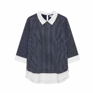 Codigo-14  Puntos 22 Blusa Túnica Puntos Blancos y Cuello Contraste - ¡Envío GRATIS! talla  s