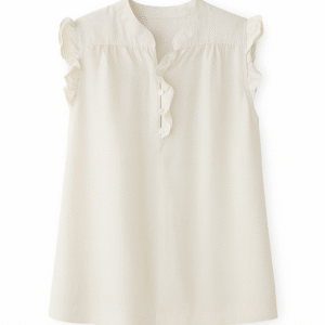 Codigo-2  Puntos 15 Blusa Túnica Blanca con Volantes (Marca) Talla M - ¡Envío GRATIS!