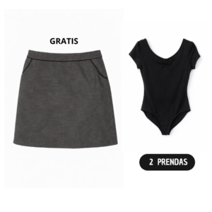 Codigo-26 Puntos 10 Body negro elástico Talla XL / XG + Falda Talla 8 USA | ENVÍO GRATIS