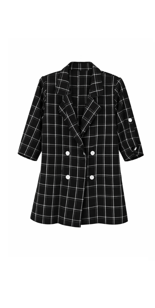 Chaleco formal de cuadros negro y blanco – Talla S/M