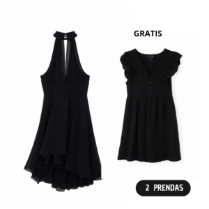 Codigo-52 Puntos 20 Pack 2 vestidos negros para mujer talla M + uno GRATIS talla XS | Envío gratis