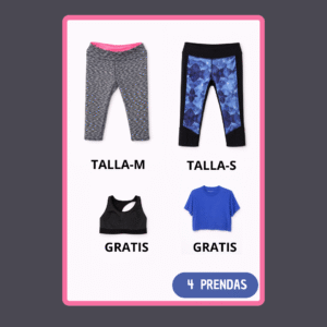 Codigo-31 Puntos 20 : Pack 2 leggings deportivos Talla M y S + 2 tops | ENVÍO GRATIS