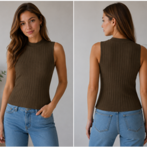 Blusa Elegante Plisada Sin Mangas – Talla XL