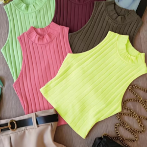 Codigo-101 Blusa Elegante Plisada Rosa Sin Mangas - Talla XL