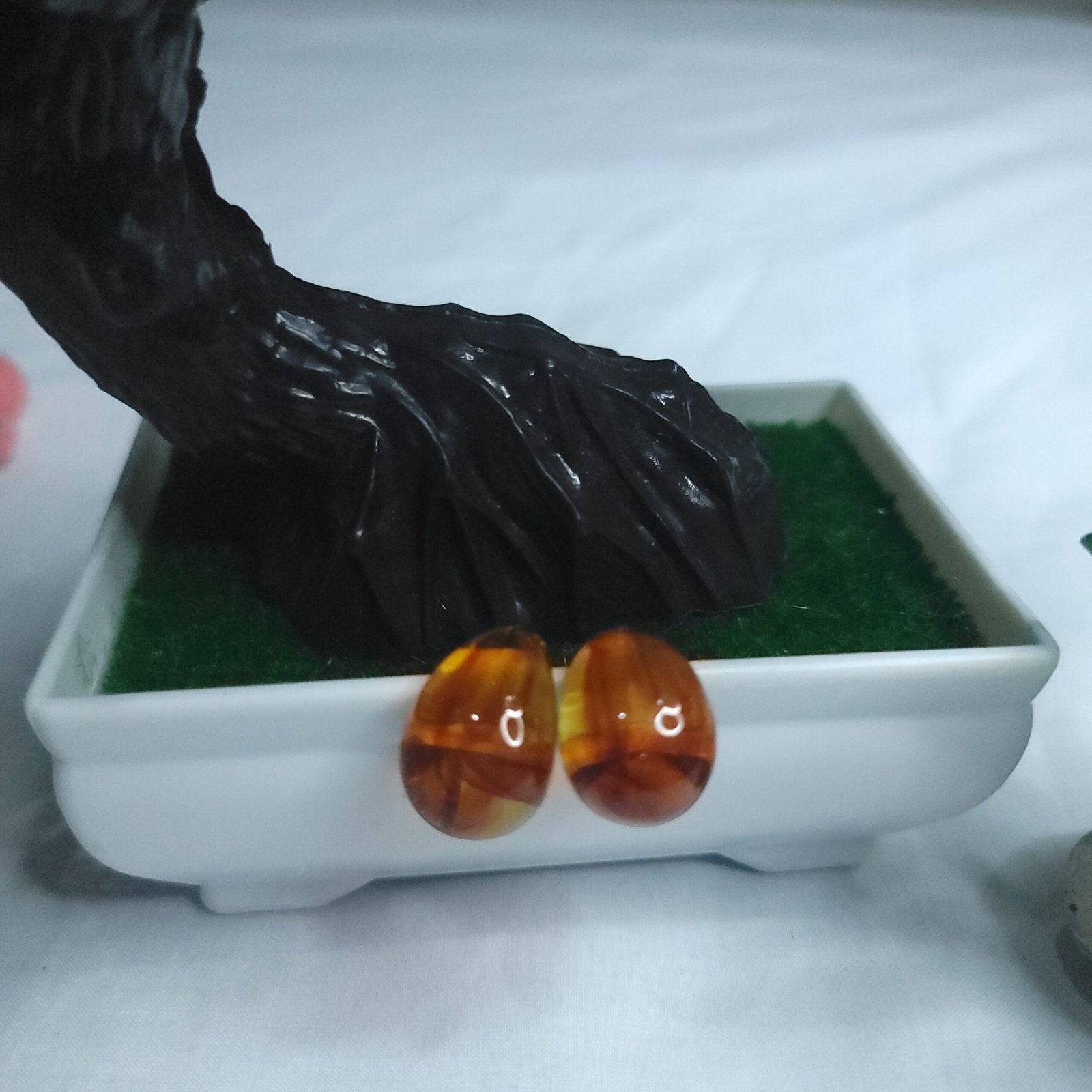 Código-108-Aretes Acrílicos Gota Café Ámbar para Mujer - Imagen 2