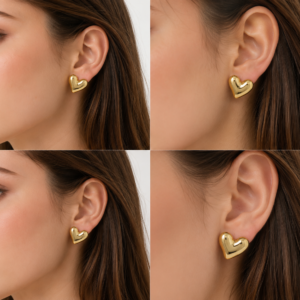 Aretes de Corazón Dorado