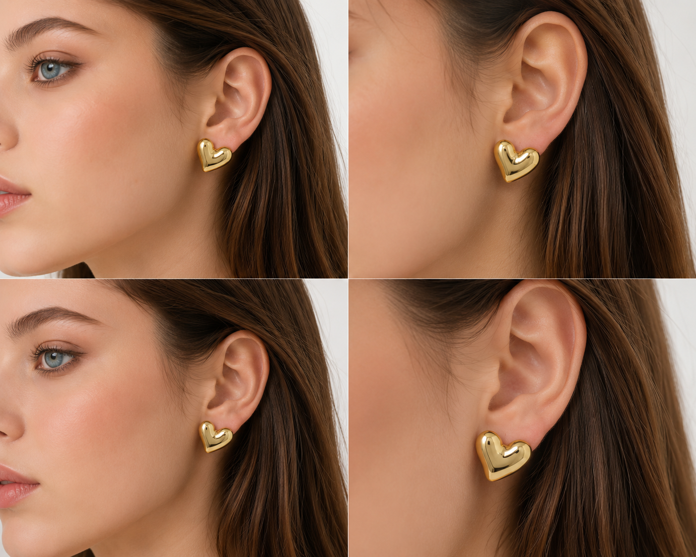 Aretes de Corazón Dorado