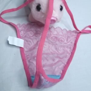 Codigo-111-Panty Hilo de Encaje Semitransparente Color Rosa Claro – Talla S
