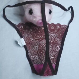 Codigo-111-Panty Hilo de Encaje Semitransparente Color Vino – Talla S