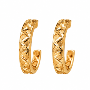 Aretes de Aro con Diseño Grabado Decorativo
