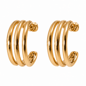 Aretes de Aro Liso de Diseño Minimalista