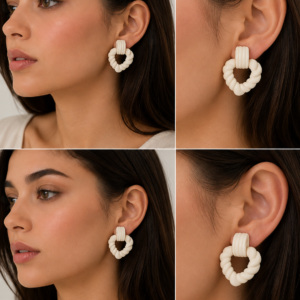 Aretes femeninos con diseño de corazón
