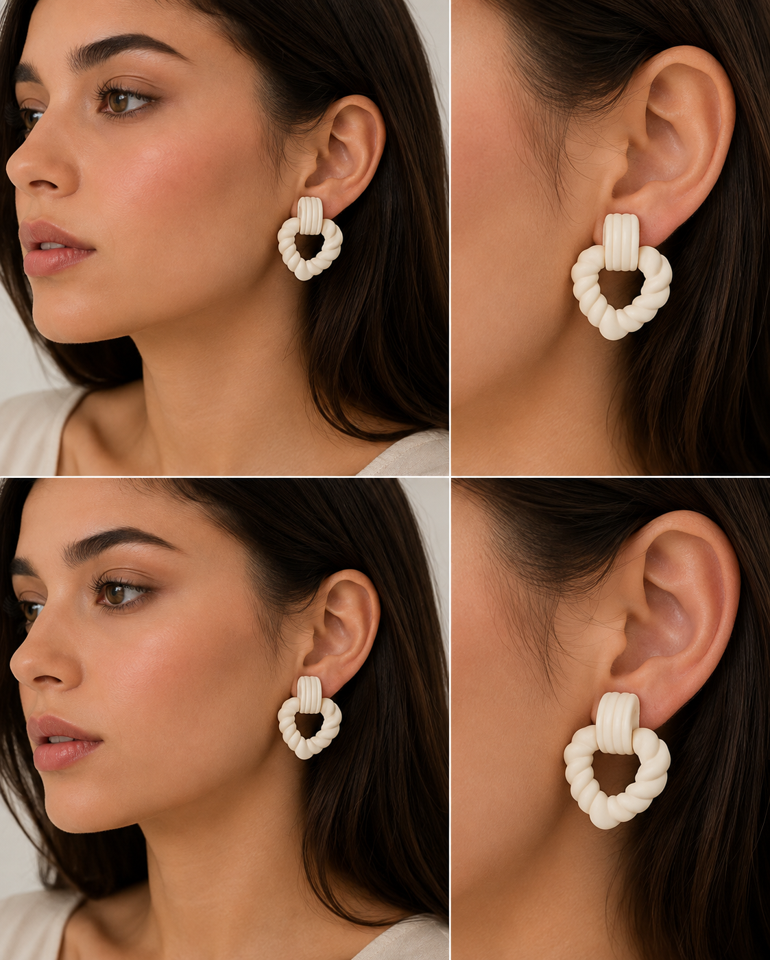 Aretes femeninos con diseño de corazón