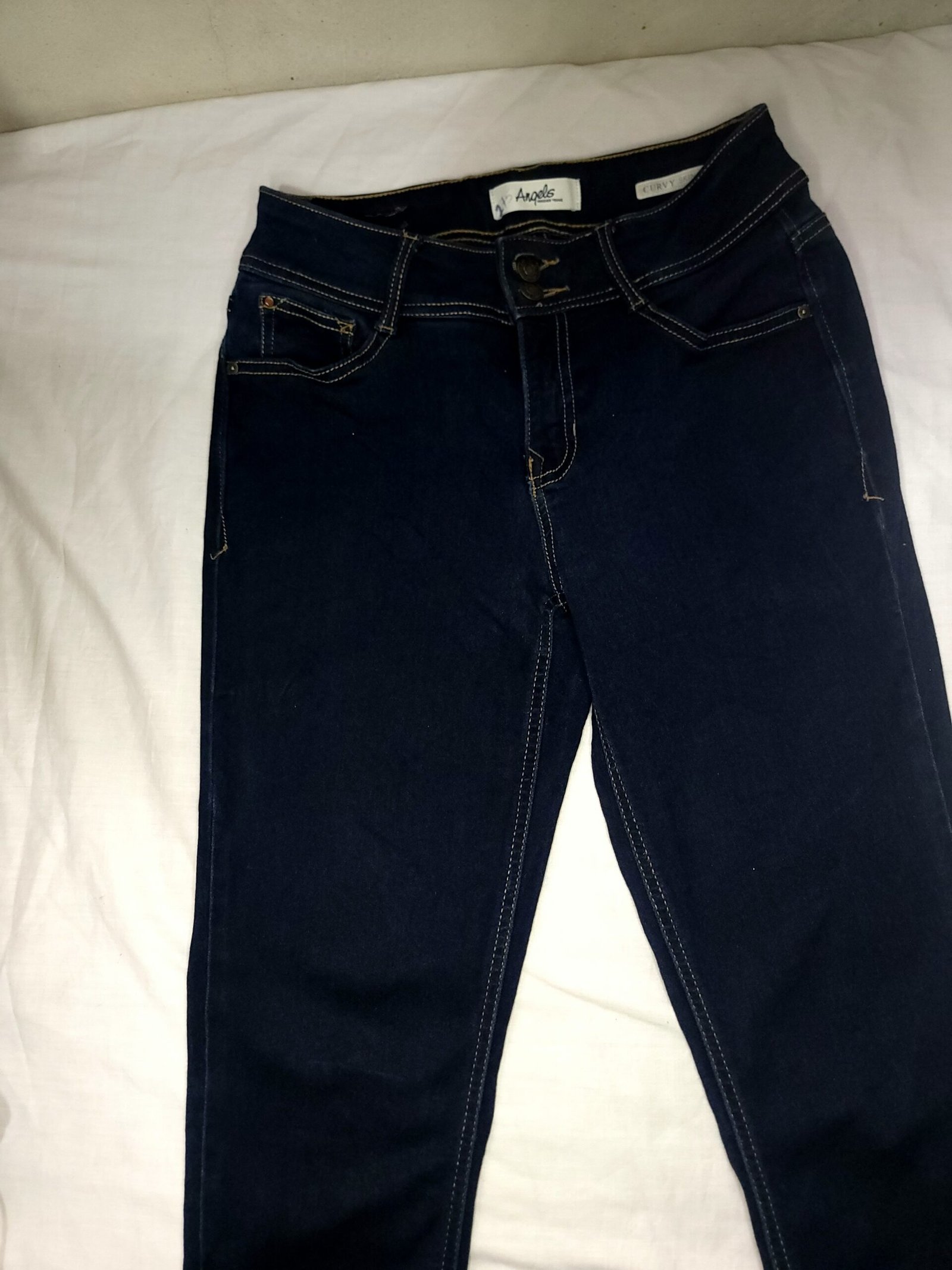 Jeans Skinny Azul Oscuro con Costuras en Contraste - Imagen 5