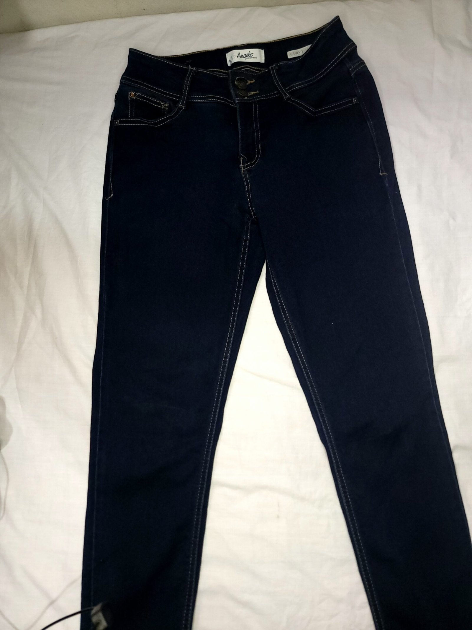 Jeans Skinny Azul Oscuro con Costuras en Contraste - Imagen 6