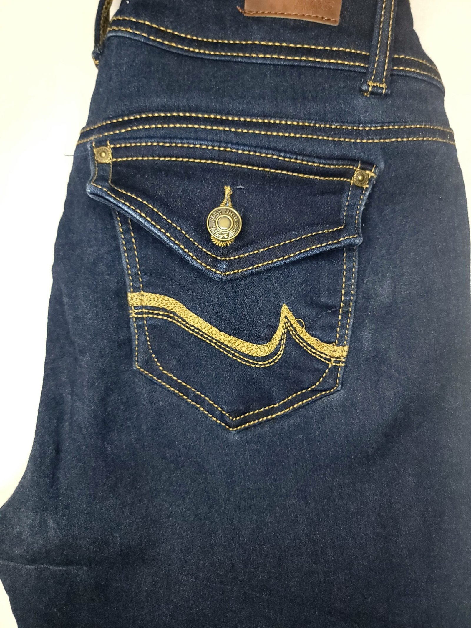 Jeans Skinny Azul Oscuro con Costuras en Contraste - Imagen 2