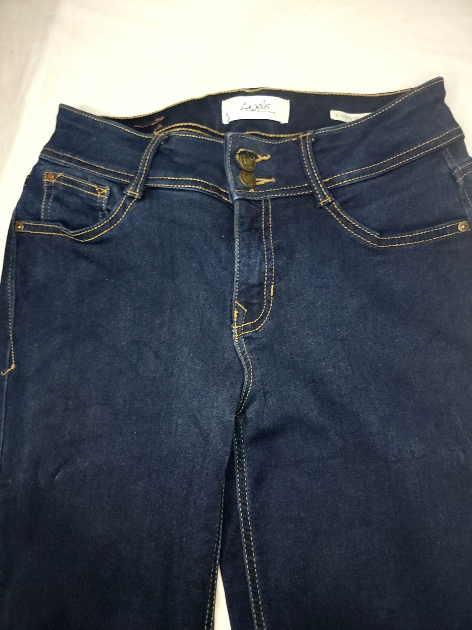 Jeans Skinny Azul Oscuro con Costuras en Contraste - Imagen 3