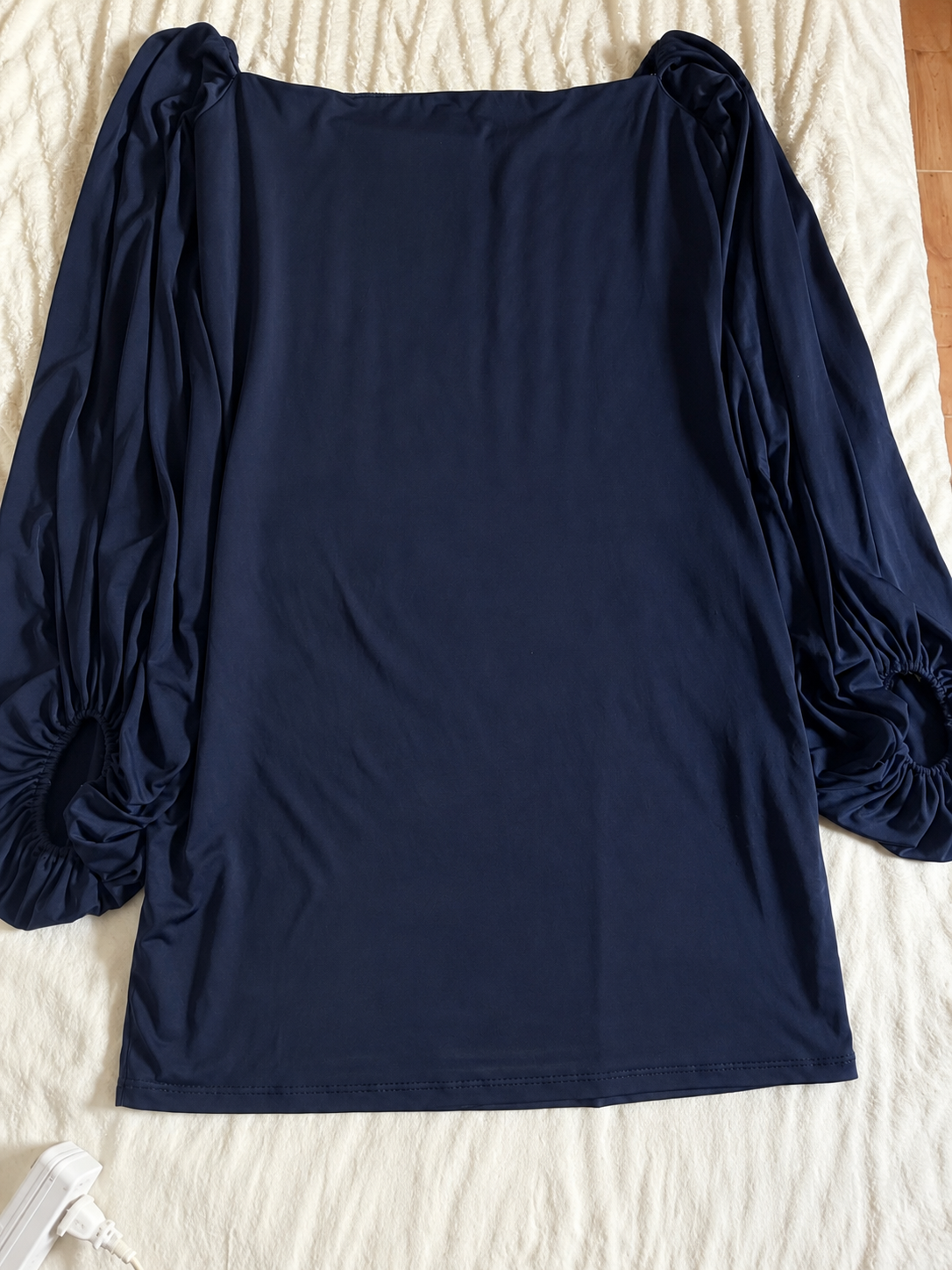 Blusa de Manga Larga con Escote Drapado y Tirantes Cruzados - Imagen 2
