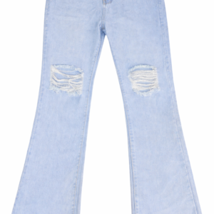 Jeans Rectos con Rasgados en las Rodillas