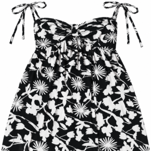 Vestido negro con estampado floral